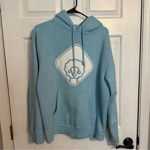 Light Blue Graphic Pullover Hoodie